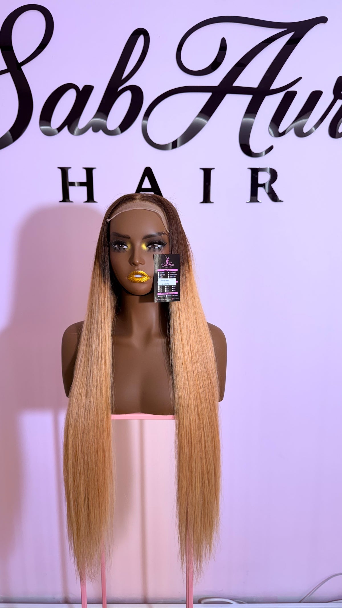 HANNAH | Peluca Ombré con Raíces Castañas y Cierre 5x5